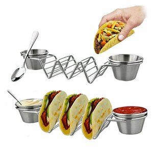 Taco Shell Holder Stand Oven Safe Baking Tray Plates Mexican Tacos Mexico 3 Pack
